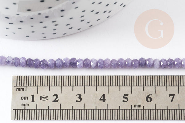 Perle abacus jade violet,perle jade,pierre naturelle,jade naturel,perle pierre,perle facette,jade,4x2mm, fil 35cm, x1 (G4711)