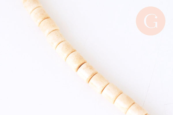 Perle agate heishi tube jaune, perle agate naturelle, pierre naturelle, 4mm, fil de 40cm, x1 (G5823)