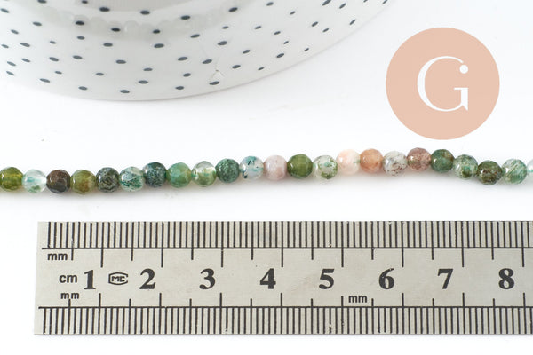 Perle agate indienne, perle agate,pierre naturelle,agate naturelle,13mm, fil de 39cm, X1 (G0674)