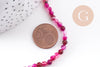 Perle agate naturelle rose4mm, x1 fil de 35cm (G0493)