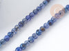 Perle agate ronde facettées agate naturelle bleue 4mm, pierre DIY, fil de 37cm, x1 (G8978)