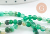 Perle agate verte facettée 4mm, perle agate,perle pierre naturelle,agate naturelle,perle facette,4mm,fil de 90 perles, x1 (G4477)