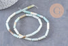 Perle amazonite naturelle 13mm tube, perle pierre x1 fil de 40cm (G5204)