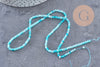 Perle amazonite naturelle abacus en pierre naturelle 3x2mm, x1 fil de 40cm (G5218)