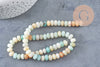 Perle amazonite naturelle rondelle 8x5mm, fil de 40cm, x1 (G4716)