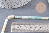 Perle amazonite rectangle verte, perle amazonite,pierre naturelle,amazonite naturelle,perle pierre,13mm,fil de 38cm x1 (G0205)