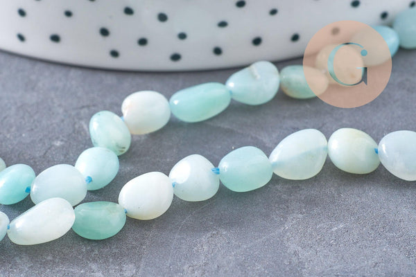 Perle amazonite turquoise, amazonite naturelle, perle pierre, 10mm, fil de 46 perles x1 (G2793)