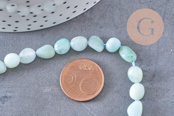 Perle amazonite turquoise, amazonite naturelle, perle pierre, 10mm, fil de 46 perles x1 (G2793)