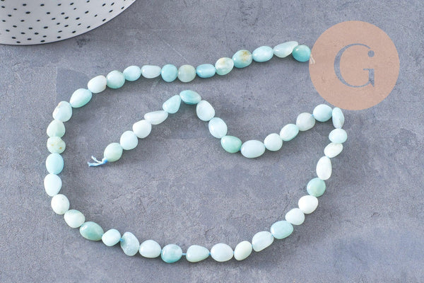 Perle amazonite turquoise, amazonite naturelle, perle pierre, 10mm, fil de 46 perles x1 (G2793)