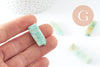 Perle amazonite turquoise naturel rectangle,pierre naturelle, litotherapie, Chips amazonite,17~53mm, X2 (G5194)