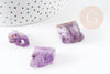 Perle améthyste brute violette,pendentif pierre, création bijoux pierre naturelle, 18-25mm, x1 (G3256)