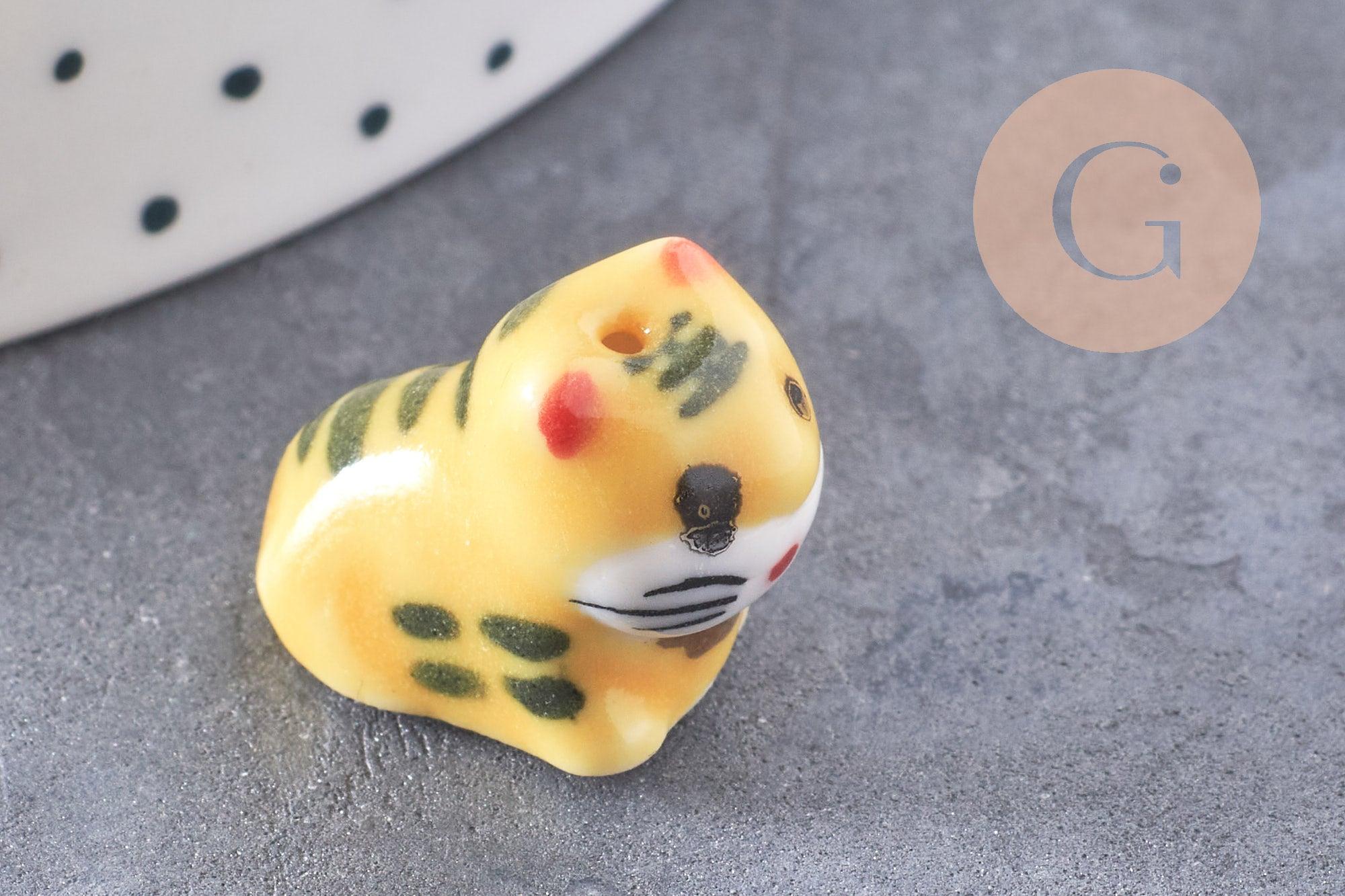 Perle animal porcelaine artisanale 13-19mm, x1 (G10243)