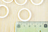 Perle anneau nacre blanche naturelle, fourniture créative, perle cercle, coquillage blanc, 25mm, x5 G2974