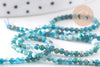 Perle apatite naturelle ronde facette 2mm, x1 fil de 38 cm (G3102)