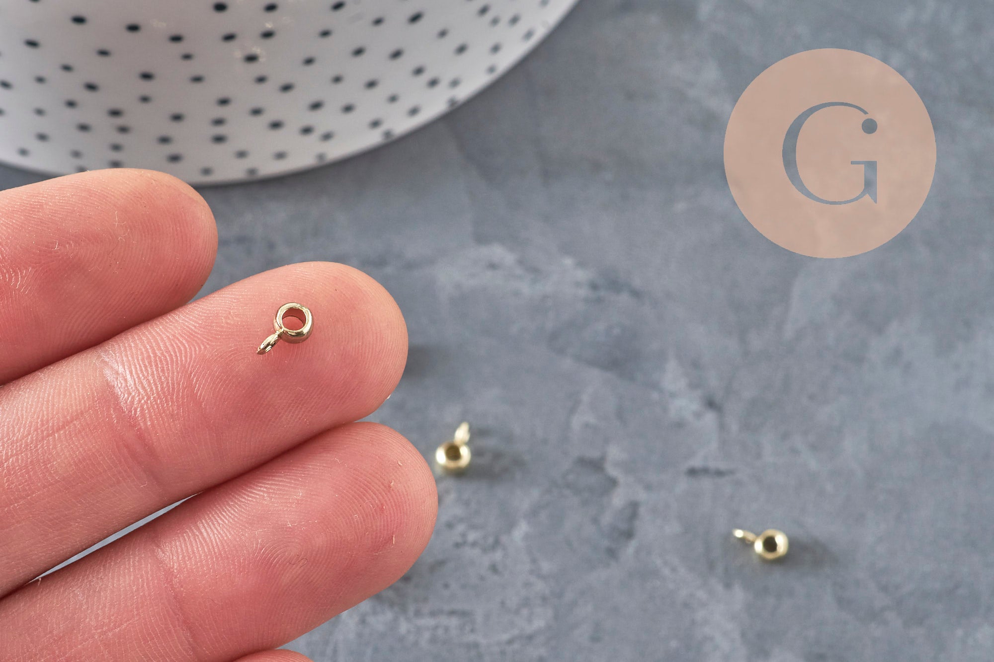 Gold zamak pendant bead bale 6.5x3mm, x10 (G11254)