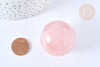 Perle boule quartz rose naturel 16mm, quartz rose roulé, séance lithothérapie, x1 (G7837)