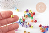 Perle carré Lettre Alphabet plastique multicolore,perle plastique, création bracelet mots,6mm, x 10gr (G1787)