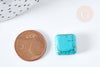 Perle carrée howlite turquoise,howlite naturelle, perle turquoise, perle pierre,15mm, x10 (G3437)