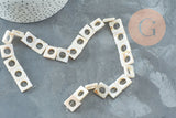 Perle carrée nacre blanche naturelle, coquillage blanc, 16mm,le fil de 40cm, x1 (G3874)