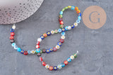 Perle cercle verre millefiori 6mm, x1 fil de 35.8cm (G10940)