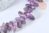 Perle chips amethyste violett 10-30mm, x1 de 39cm G5393