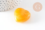 Perle coeur XXL acrylique imitation pierre 35x37mm, x1 (G10570)