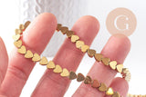 Perle coeur hématite doré 6mm, x1 fil de 38cm (G10412)