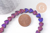 Perle coeur hématite violet 8mm, x1 fil de 38cm (G10338)