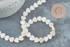 Perle coeur nacre blanche naturelle 10mm , x1 fil de 40cm (G5849)