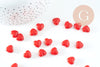 Perle coeur plastique rouge 10mm, x20 (G3491)