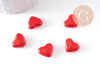 Perle coeur plastique rouge 12mm, x5 (G10405)