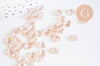 Perle coeur verre orange irisé 6mm, des perles en verre ,x10 (G6250)