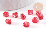 Perle coeur verre rouge 6mm, x10 (G10341)