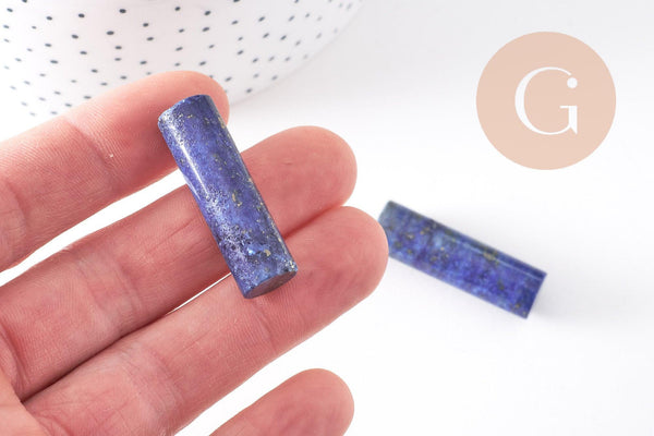 Perle colonne lapis Lazulis, pendentif pierre,pierre naturelle,lapis naturel, pierre rectangle,35mm, X1 (G2061)
