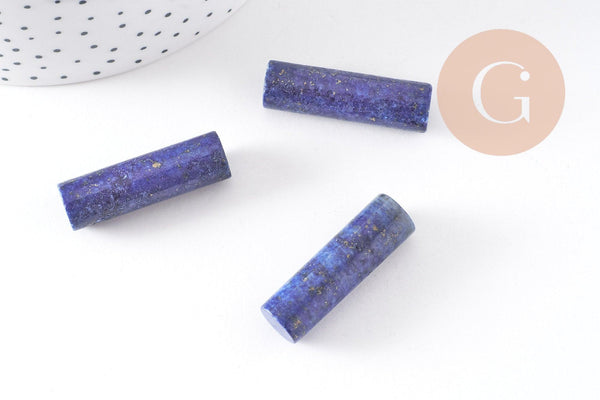 Perle colonne lapis Lazulis, pendentif pierre,pierre naturelle,lapis naturel, pierre rectangle,35mm, X1 (G2061)