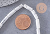 Perle colonne tube howlite naturelle blanche,perle pierre howlite naturelle,bijou perle pierre,13mm,x1 fil de 29 perles (G0216)