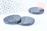 Perle disque agate noire 40mm,perle pierre, x1 (G6456)