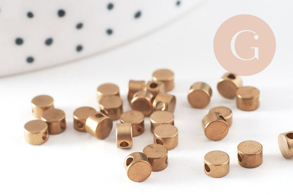 Perle disque laiton brut 4mm, x50 (G0155)