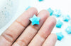 Perle étoile howlite turquoise facettes, pendentif pierre, howlite naturelle, pendentif étoile pierre,14mm, x1 (G4650)