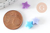 Perle étoile plastique multicolore plastel,pendentif acrylique,création bijoux plastique coloré, 10mm, x30 G4051
