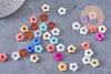 Perle fleur résine multicolore pour créole interchangeable 14.5mm, x20 (G10333)