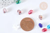 Perle goutte cristal facettée multicolore AB 7-8mm, création bijoux cristal, X50 (G3924)