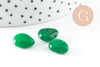 Perle goutte jadeite naturelle vert facetté 12mm, x5 (G3810)