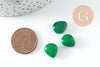 Perle goutte jadeite naturelle vert facetté 12mm, x5 (G3810)