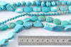Perle goutte nuggets rondelle Howlite teintée turquoise foncé naturelle 5-30mm, x1 fil de 40cm (G8193)