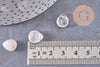 Perle goutte quartz rose 12mm,quartz rose naturel,perle quartz,12mm, x5 (G3032)