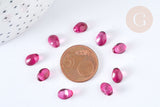 Perle goutte verre rouge foncé 8,5mm, perle cristal , x10 (G7231)