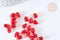 Perle goutte verre rouge foncé 9mm, perle cristal , x10 (G7563)
