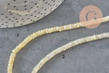 Natural pastel yellow mother-of-pearl heishi bead, colored shell tube bead, 2x4mm, 20cm strand, x1 (G4476)