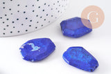 Perle hexagonale howlite bleue, howlite naturelle, perle bleue, x5 (G5491)
